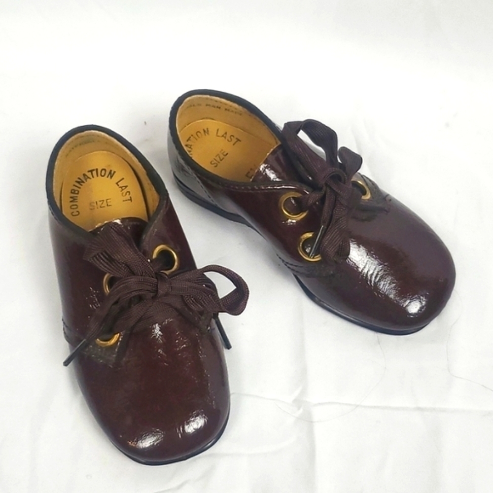 Vintage Patent Brown Cottagecore Toddler Shoes
